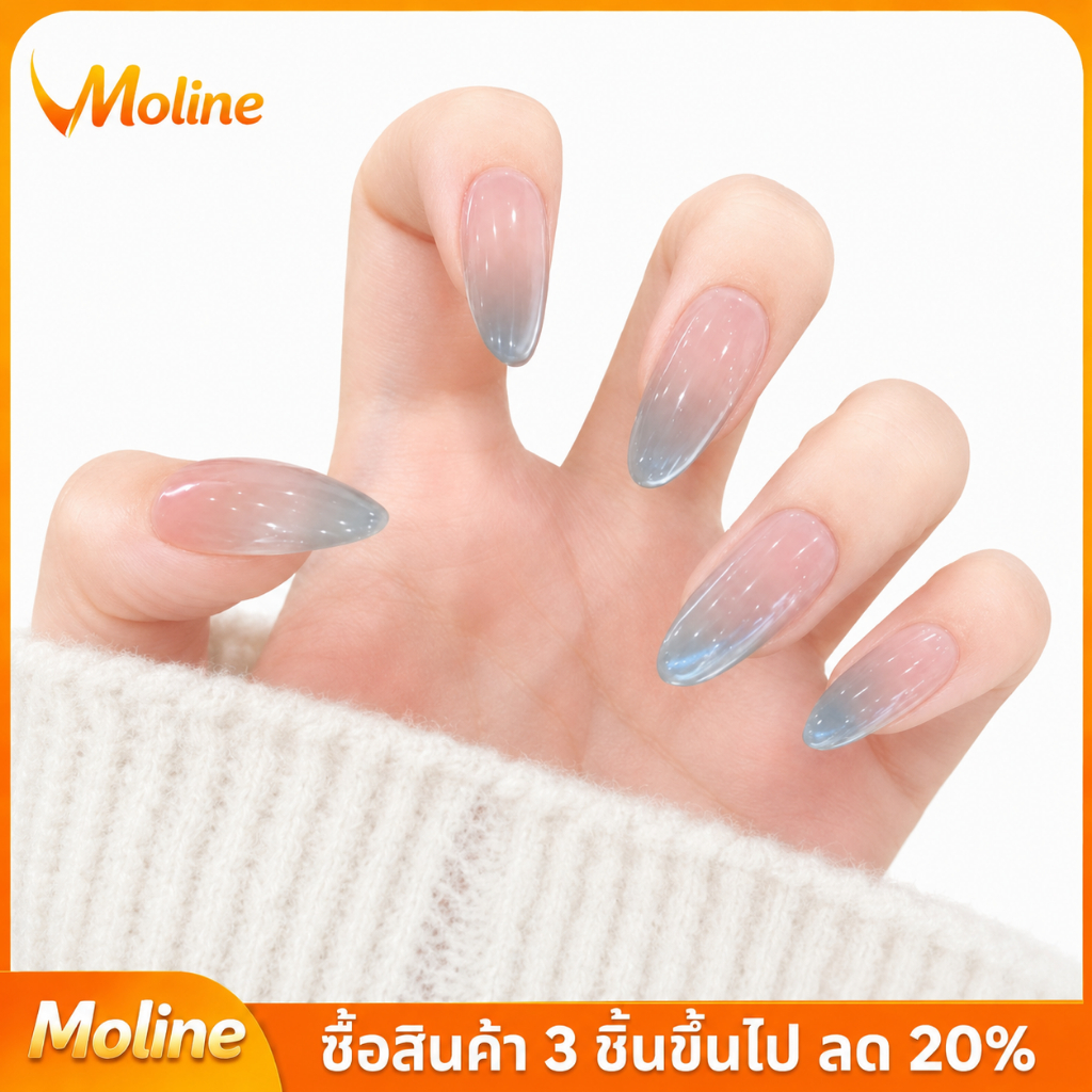 พร้อมสต็อกลูกปัดแก้วน้ําโปร่งใส Cats Eye Daily Commuter All-Match แต่งเล็บที่ถอดออกได้ชิ้น