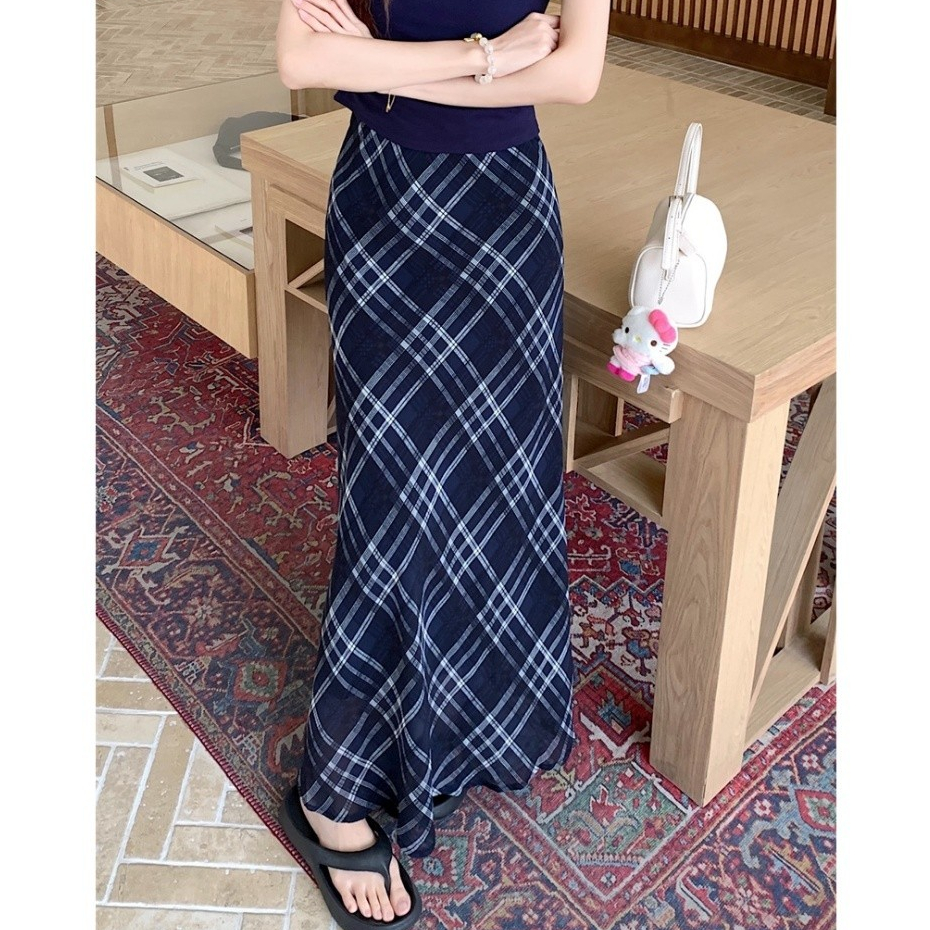 Floerns S-5XL ทรงโอเวอร์ไซส์ เอวยางยืด กระโปรงหางปลา