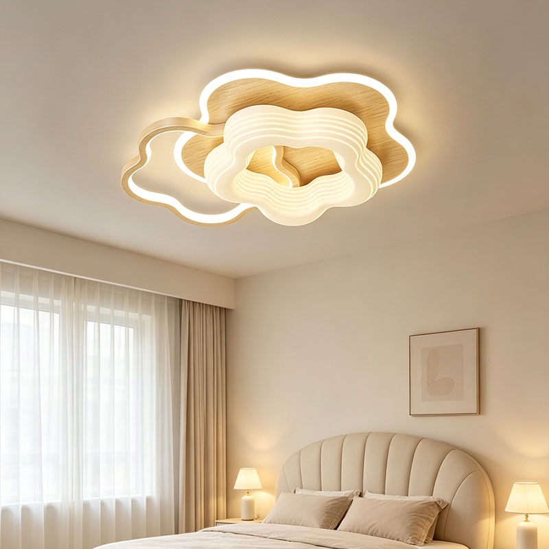 OneFire_Lighting นอร์ดิก โคมไฟเพดาน ห้องนอน ไฟ Led เพดาน ห้องนั่งเล่น สไตล์ครีม โคมไฟติดเพดาน