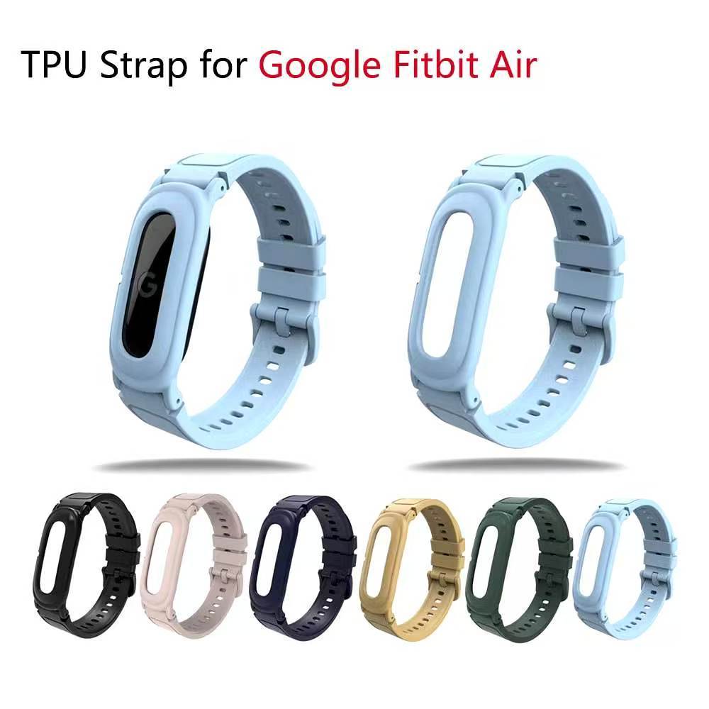 6 สีแบบบูรณาการ TPU Sport Band สําหรับ Google Fitbit Air กันน้ํา Sweatproof ปรับหัวเข็มขัดสายรัดสําหรับสวมใส่ทุกวัน + สายชาร์จ