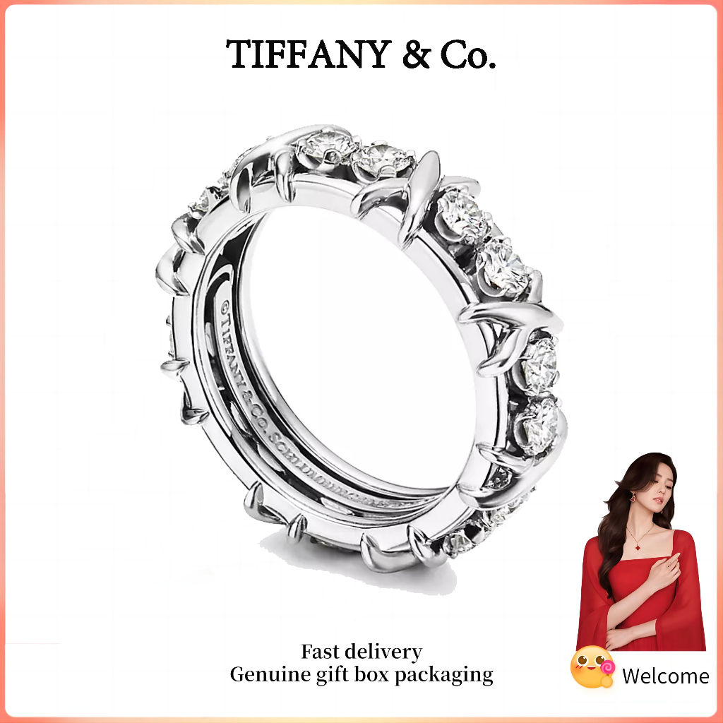 TIFFANY &CO.S925 เงินสเตอร์ลิงแหวนหินสิบหกเครื่องประดับวันวาเลนไทน์