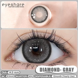 Eyeshare รุ่น OMG มีค่าสายตา 0.00‑‑8.00 คอนแทคเลนส์สี โทนสีกลมกลืนธรรมชาติ รายปี Dia14.0 สี Gray 1คู่