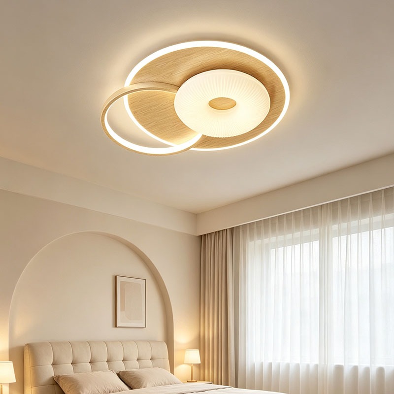 Aesthetic_Lamp นอร์ดิก โคมไฟเพดาน ห้องนอน ไฟ Led เพดาน ห้องนั่งเล่น สไตล์ครีม โคมไฟติดเพดาน