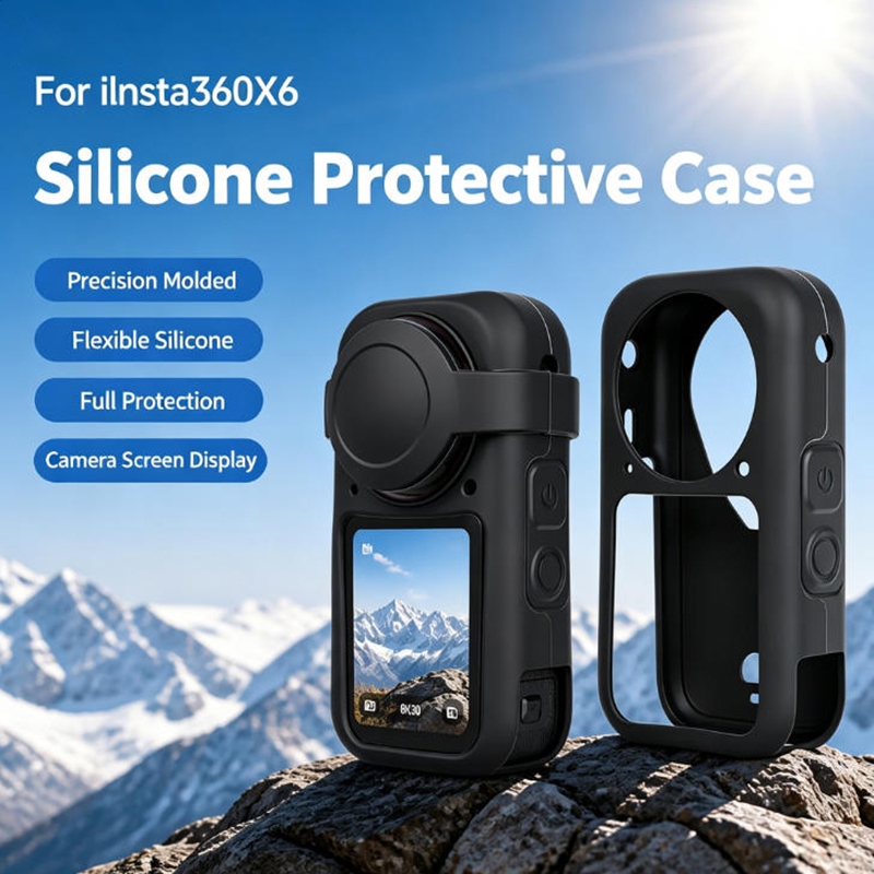 สําหรับ Insta360 X6 ซิลิโคนฝาครอบป้องกัน Anti-Scratch เลนส์หมวกสําหรับ Insta360 X6 กรณีกล้องอุปกรณ์เสริม