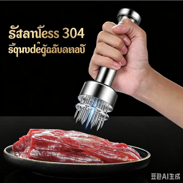 ที่จิ้มหมูกรอบ สแตนเลสเกรดอาหาร ส้อมจิ้มเนื้อ ที่จิ้มเนื้อ อุปกรณ์จิ้มเนื้อหมูกรอบ จิ้มหนังหมู