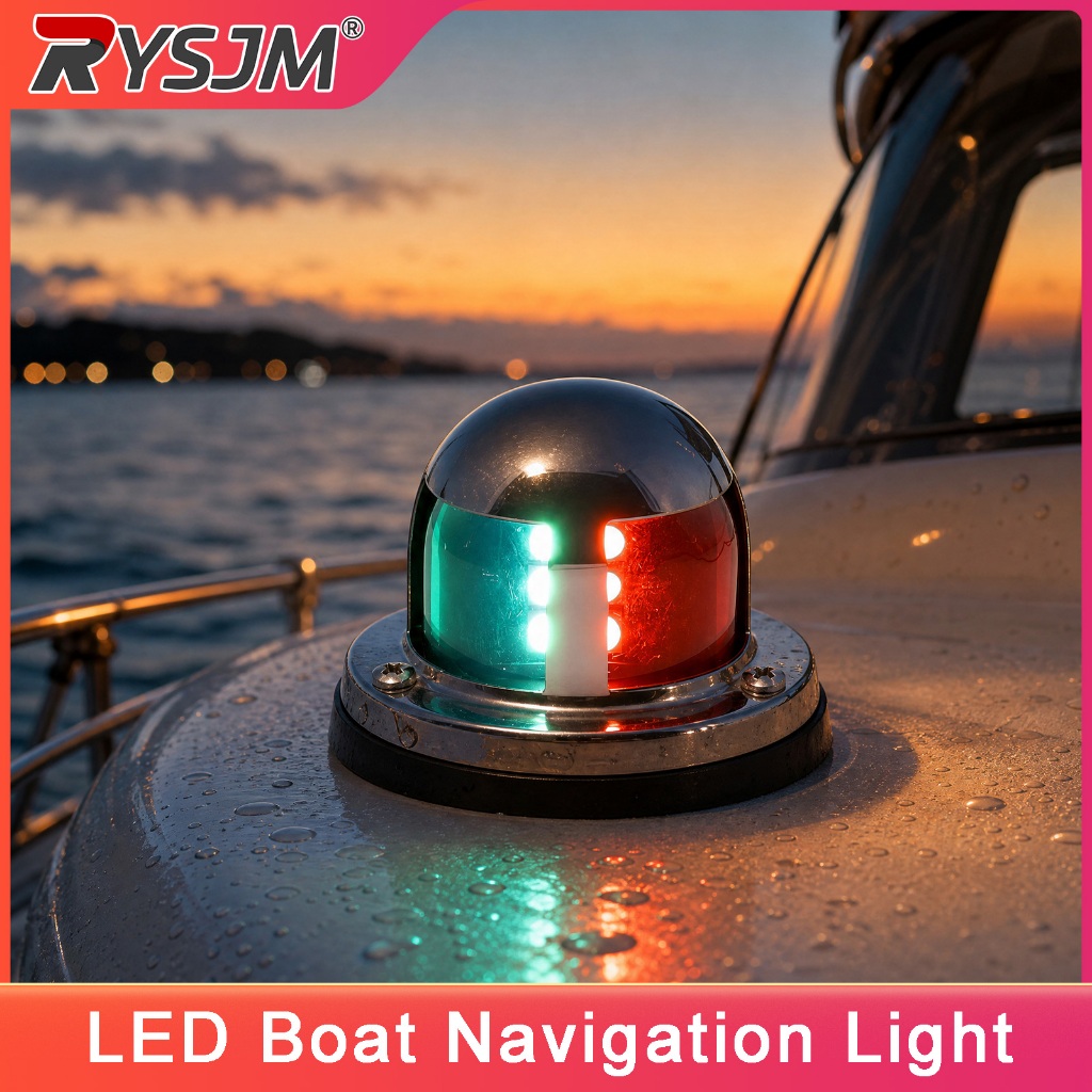 LED ไฟเตือนนําทางไฟสัญญาณกันน้ําสีเขียวและสีแดง LED สัญญาณโคมไฟไฟสําหรับ 12V เรือเรือยอชท์ทางทะเล