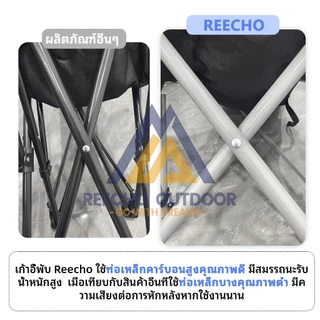 【REECHO OUTDOOR】 เก้าอี้แคมป์ปิ้ง เก้าอี้แคมป์ปิ้ง แบบพกพา เก้าอี้สนามพับได้ รองรับน้ําหนักได้ถึง 150 กก.