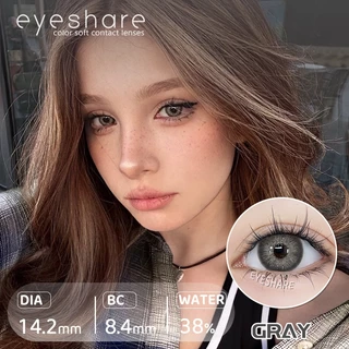 Eyeshare Pattaya มีค่าสายตา 0.00‑‑6.00 สีเทาคอนแทคเลนส์สี รายปี Dia14.2 Gray 2ชิ้น 1คู่
