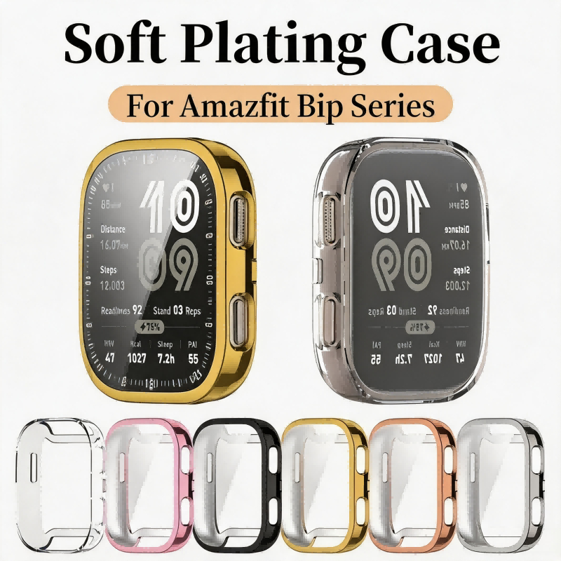 ฝาครอบป้องกันหน้าจอชุบอ่อน TPU สําหรับ Huami Amazfit Bip 6 5 Bip Max สมาร์ทวอท์ชใสกันกระแทกกันชนสําหรับ Amazfit Bip6 Bip5 Bip max