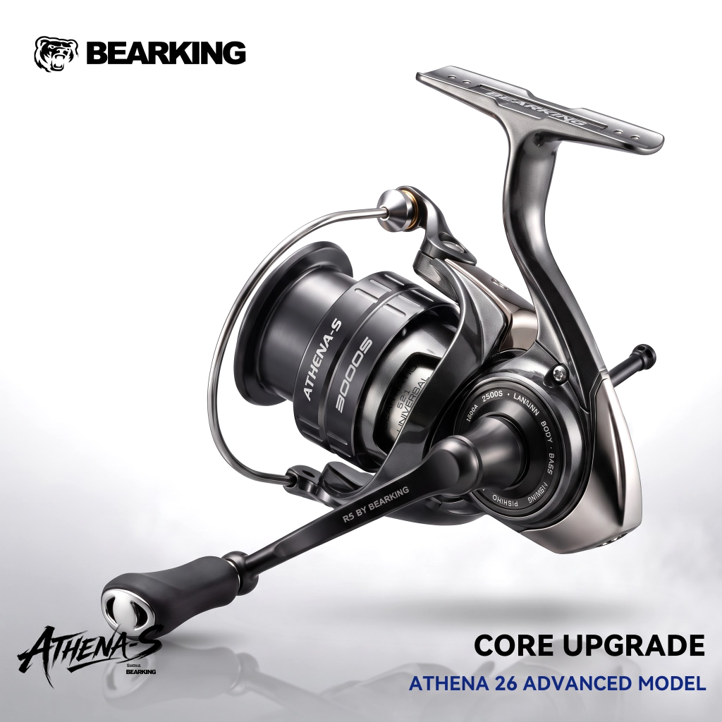 BEARKING ATHENA‐S 2026 ใหม่ Spinning Reel 9+1 แบริ่งสแตนเลสคาร์บอนเกลือ-น้ําทนยาวหล่อตกปลา Reel สําห