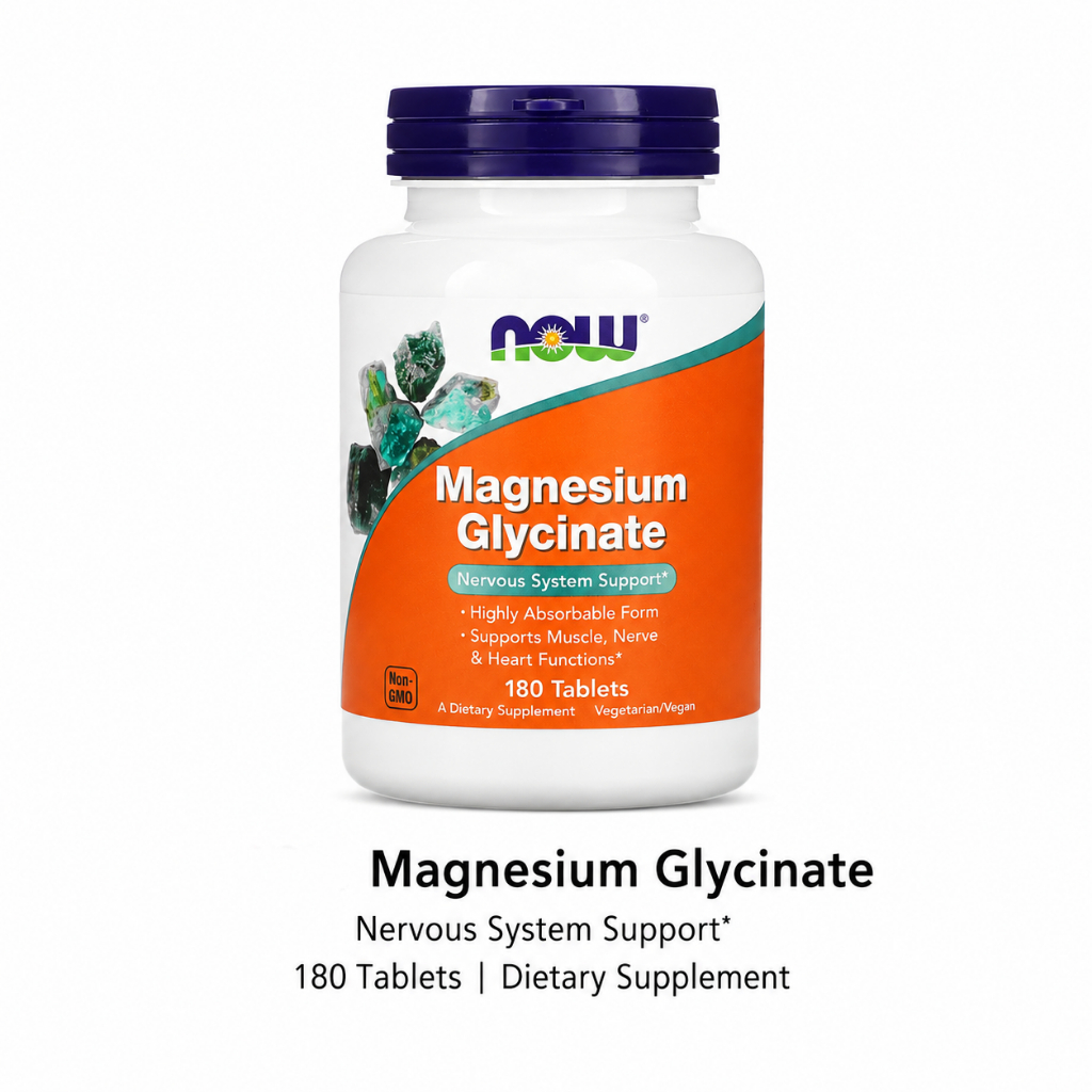 NOW FOODS Magnesium Glycine [180 เม็ด • แคปซูล • ผง] | ผลิตในอเมริกา รับประกันแท้