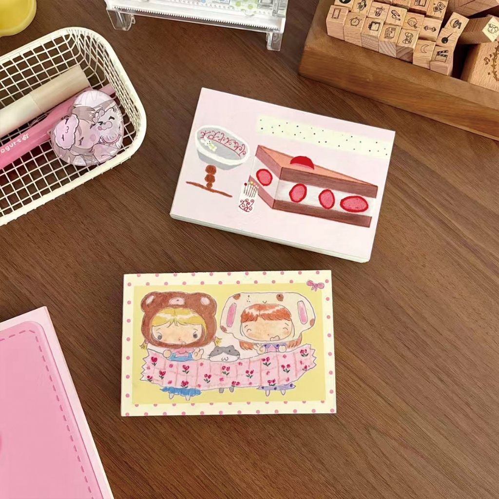 WaKaWaKa A7 Dot Grid Notebook Landscape Flip Bound Cake Cover Kawaii Journal Diary Dotted Page เครื่องเขียนน่ารักของขวัญ