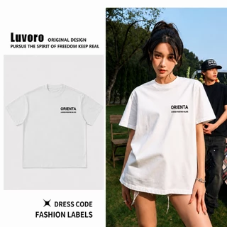 (ผ้าฝ้าย 100%) Luvoro 2025 ORIENTAลวดลาย สีดำ สีขาว เสื้อยืด เสื้อยืดคอกลม oversize T-shirt unisex COD เนื้อผ้านุ่มระบายอากาศดี แขนสั้น ผู้หญิง เสื้อยืดแขนสั้น สไตล์เกาหลี ผ้าฝ้าย วัยผู้ใหญ่ ชุดคู่รัก พิเศษขนาดใหญ่ C1068