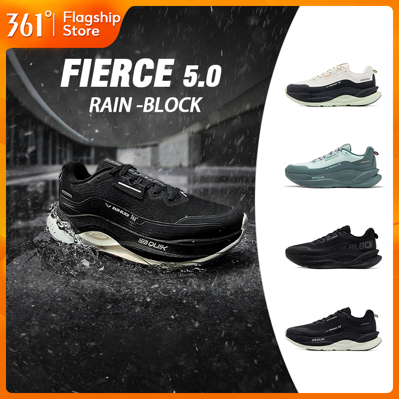 【361 Degrees】Fierce 5.0 RainBlock | รองเท้าวิ่งผู้ชาย สำหรับเท้ากว้าง ลดแรงกระแทก นุ่มสบาย สำหรับวิ่