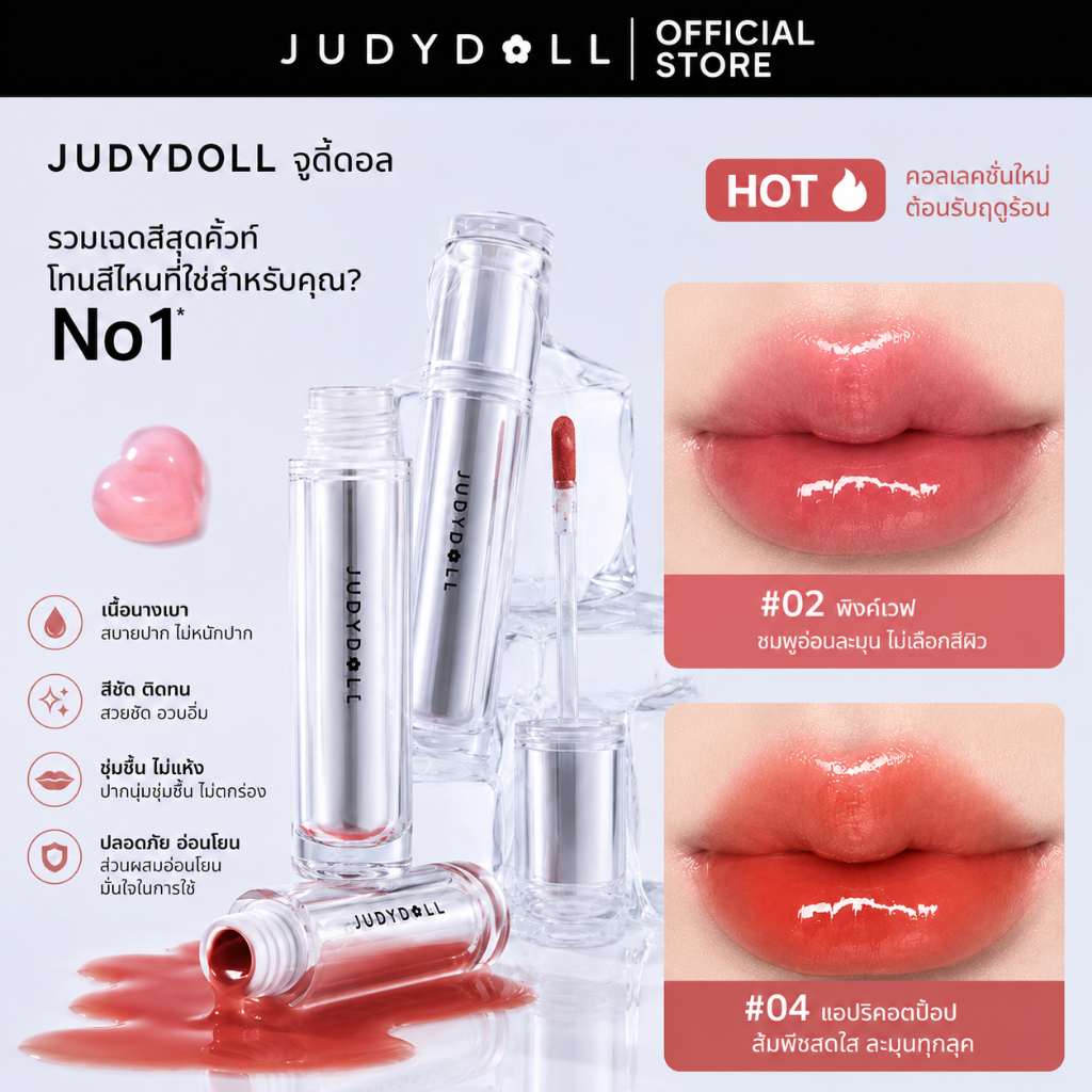 Judydoll ملمع شفاه Ice Iron مائي