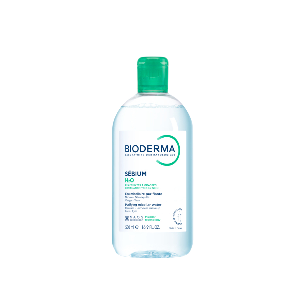 น้ำตาล้างเครื่องสำอางผิวผสม-มัน ล้างสะอาด ควบคุมความมัน Sebium H2O 500ml ของแท้จากฝรั่งเศส