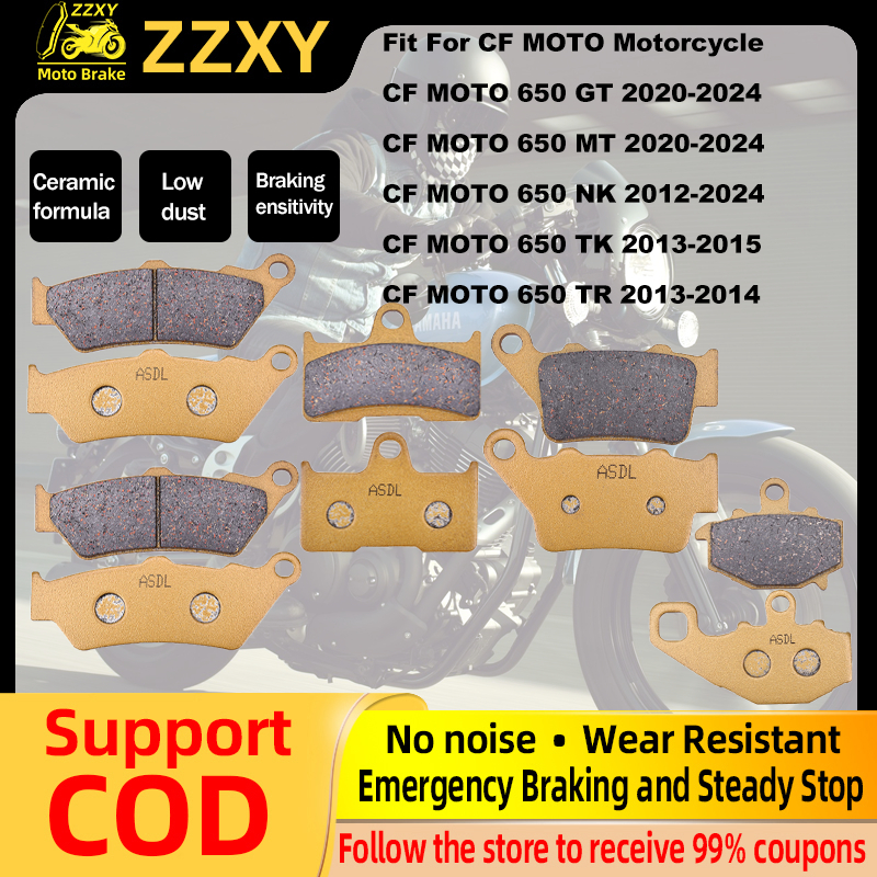 สําหรับ CF MOTO 650GT 650NK 650MT 650TK 650TR 2012-2014 ผ้าเบรคเซรามิคไฟเบอร์ประสิทธิภาพสูง Quiet ด้