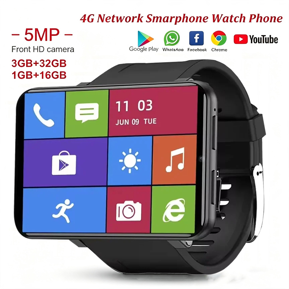 DM100 4G 2.86 นิ้วหน้าจอสมาร์ทนาฬิกาโทรศัพท์ 3 GB 32GB 5MP กล้อง 480*640 หน้าจอ Ips 2700 mAh แบตเตอร