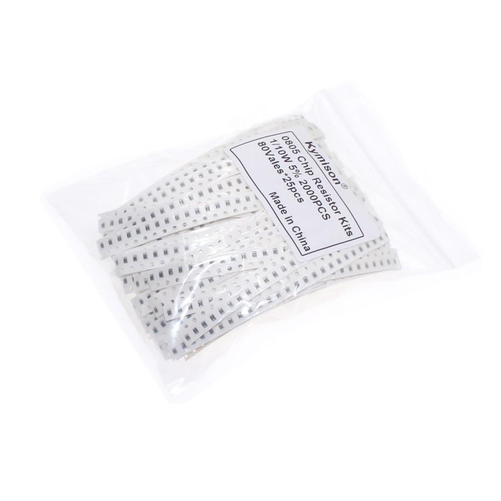 2000 ชิ้น 80 ค่าแต่ละ 25 ชิ้น 08805 5% 10R ~ 910K SMD SMT Resistor capacitor Kit Assorted Value Pack