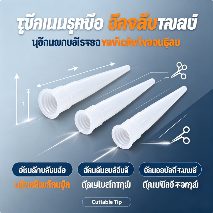 หัวฉีดกาวซิลิโคน 20 ชิ้น จุกกาวซิลิโคน ปากกาวซิลิโคน อุปกรณ์ยาแนว อุปกรณ์ก่อสร้าง ซ่อมบ้าน