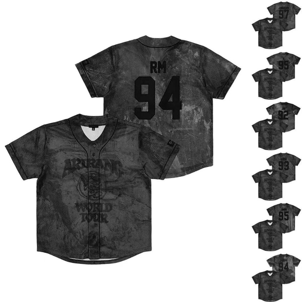 2026 BANGTAN ARIRANG WORLD TOUR Merch ปัก Vintage Jersey Unisex Plus ขนาด SUGA JUNGKOOK V JIMIN J-HO