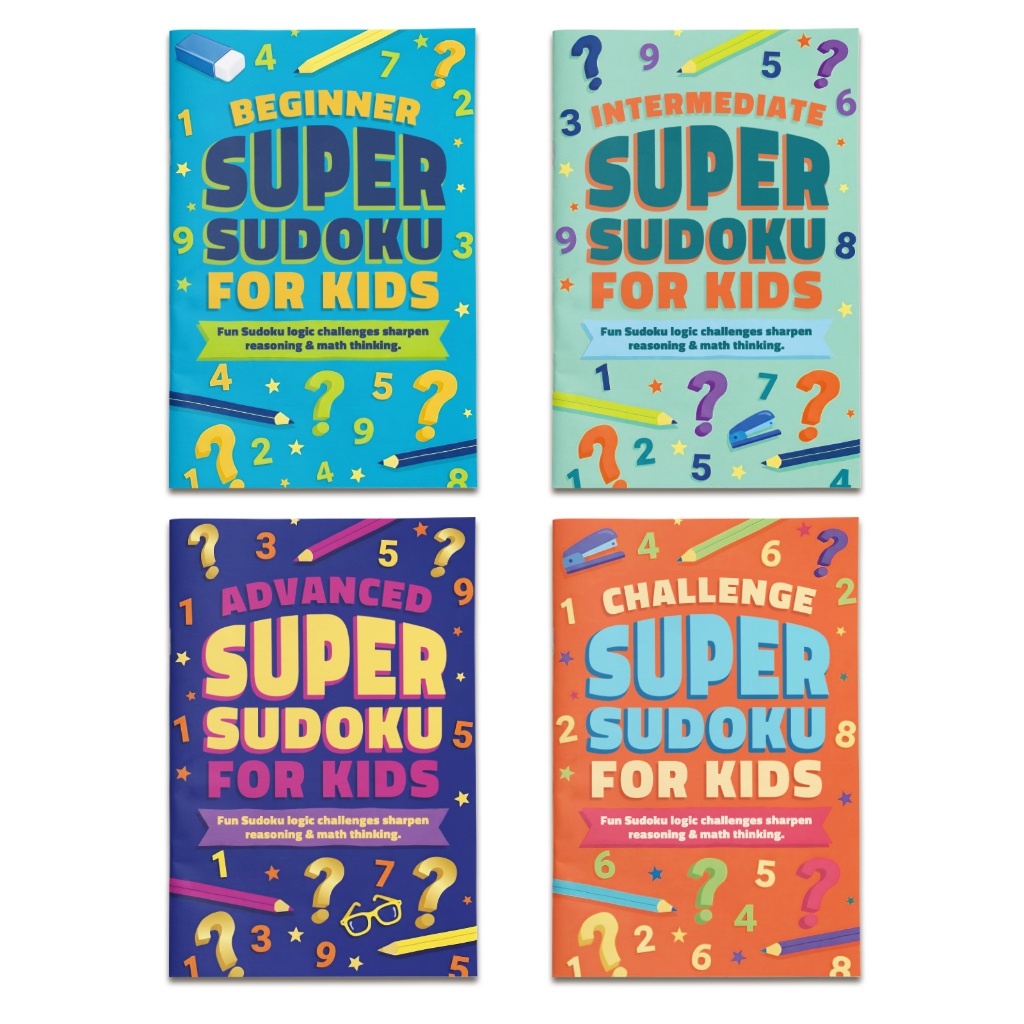 In-stock, จัดส่งที่รวดเร็วSuper Sudoku for Kids Beginner to Challenge Logic Puzzle Brain Training ขอ