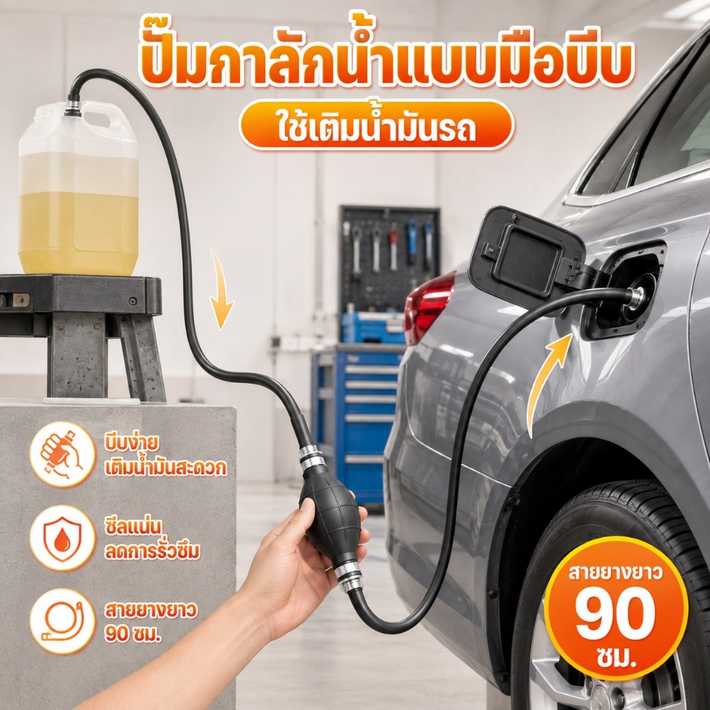 ปั๊มมือเชื้อเพลิงโอนท่อแบบพกพาปั๊มปั๊มดูดกับท่อส่ง8มิลลิเมตร ร้านค้า6018