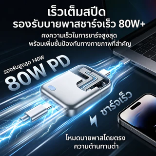 เครื่องชาร์จ USB-C 140W Compact Fast Wall Charger Block อะแดปเตอร์แปลงไฟ USB-C ปิดอัตโนมัติเมื่อชาร์จเต็ม