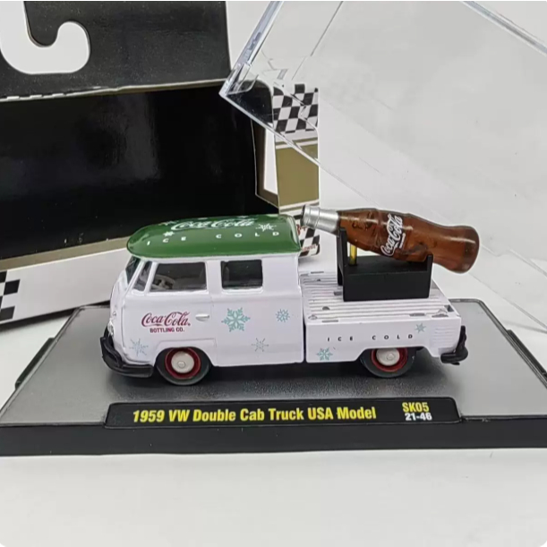 Most M2 1: 64 1959 Volkswagen Pickup VW Double Cab รถบรรทุก USA รถ Coca-Cola ชุดเครื่องประดับ