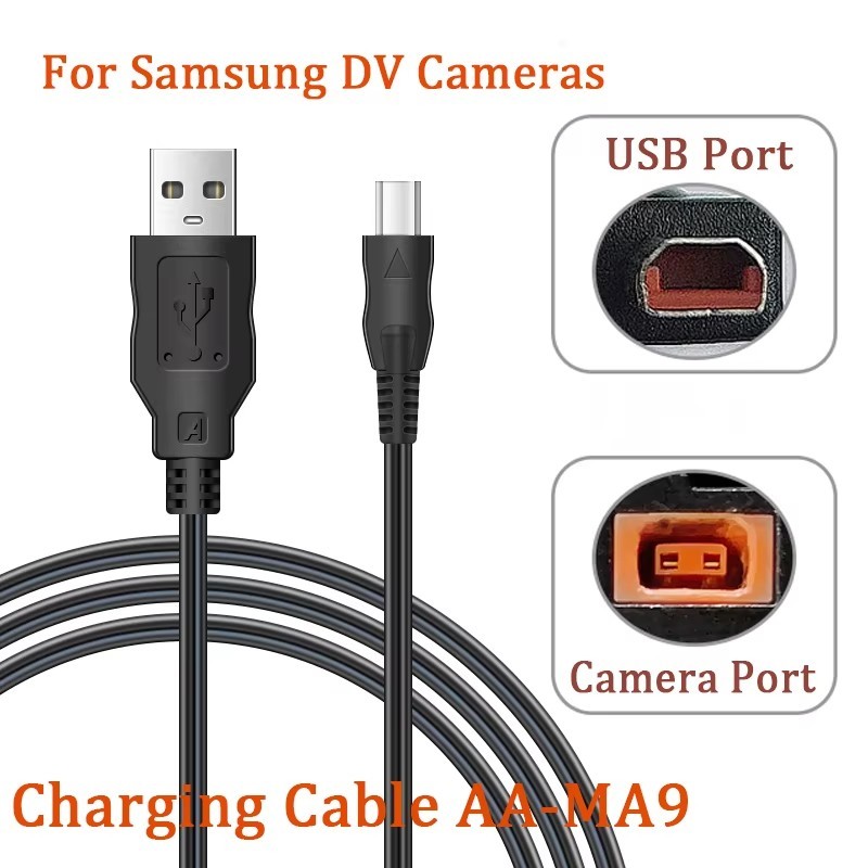 สายชาร์จ USB AA-MA9 สําหรับ Samsung HMX-Q H200 H204 H205 H305 H400 H220 H203 H405 กล้องวิดีโอ 1.2m ส