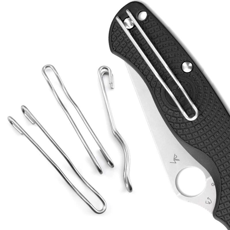 คลิปหนีบหลังลวดแมงมุม Spyderco กลางแจ้งคลิปหนีบกระเป๋าโลหะผสมไททาเนียม