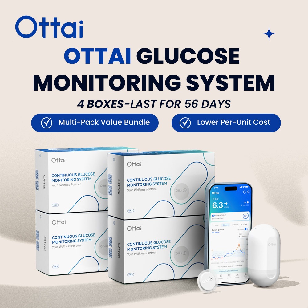 Ottai M8 CGM 4 ชุดอุปกรณ์เสริมเพื่อสุขภาพโรคเบาหวานเซ็นเซอร์กลูโคส