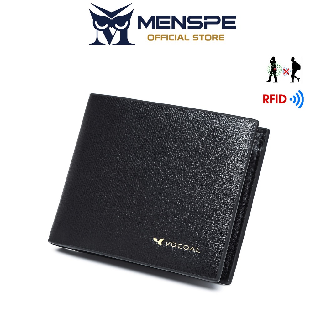 MENSPE กระเป๋าสตางค์สั้น ผู้ชาย RFID กันขโมย หนัง PU ใส่บัตรเครดิตได้หลายใบ มีซิปใส่เหรียญ วินเทจ ธุรกิจ เดินทาง