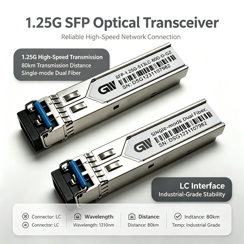 Single-mode/Multi-mode SFP Module 1.25G LC Dual 1310nm/850nm WDM Switch ใช้งานร่วมกับ SFP Transceiver โมดูลพร้อมสวิตช์ W