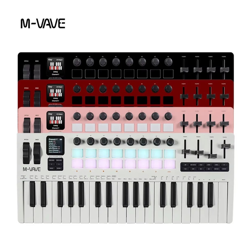 (จัดส่ง 24 ชม.)M-VAVE SMK-37 Pro คีย์บอร์ด MIDI 37 คีย์, 16 แผ่น Rgb และ 8 ปุ่มรองรับคอนโทรลเลอร์ Us