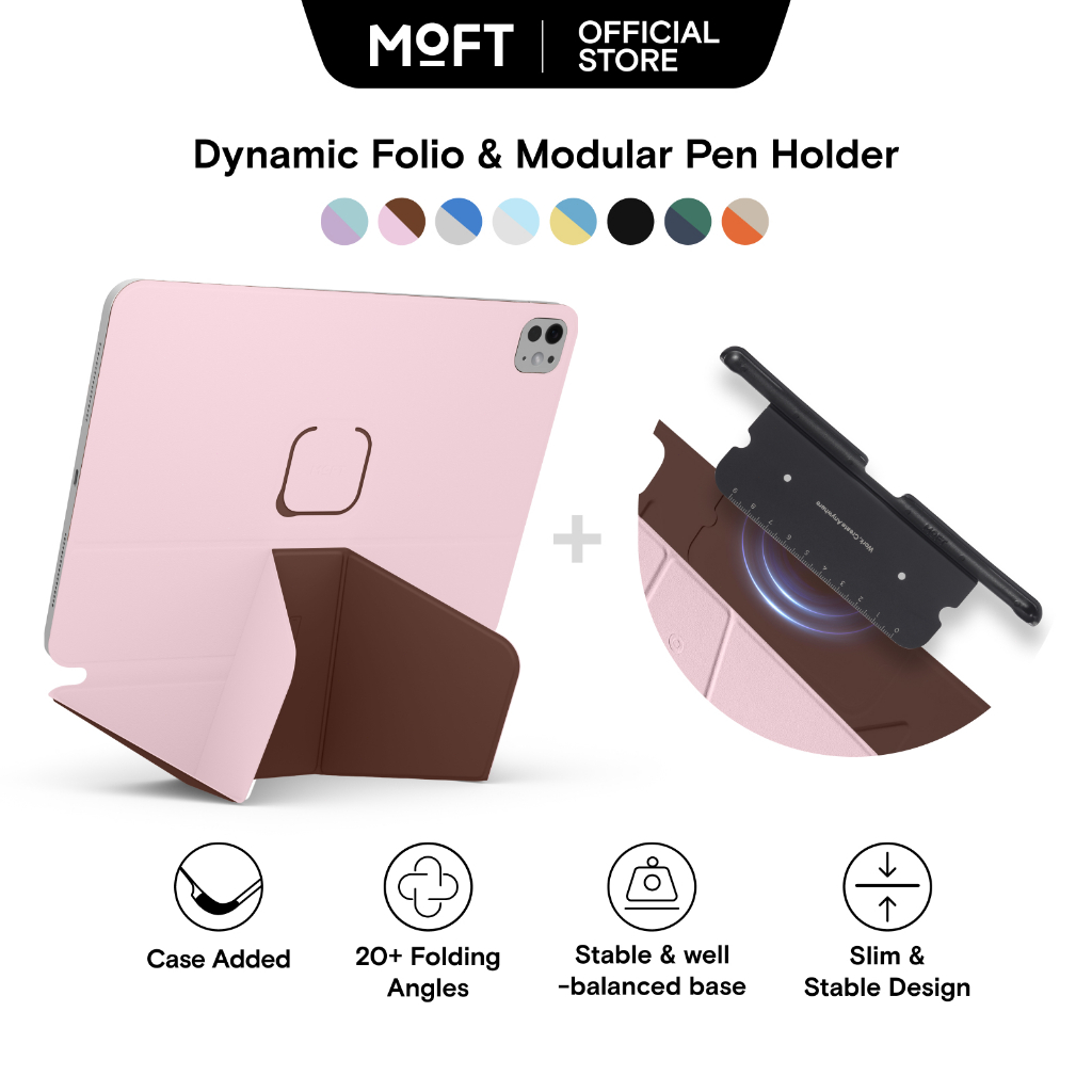 【เซ็ตสินค้าสุดคุ้ม】MOFT Dynamic Folio +Pen Holder สําหรับ for iPad Air 11 M2/M3 & Pro 13 M4/M5 & iPa