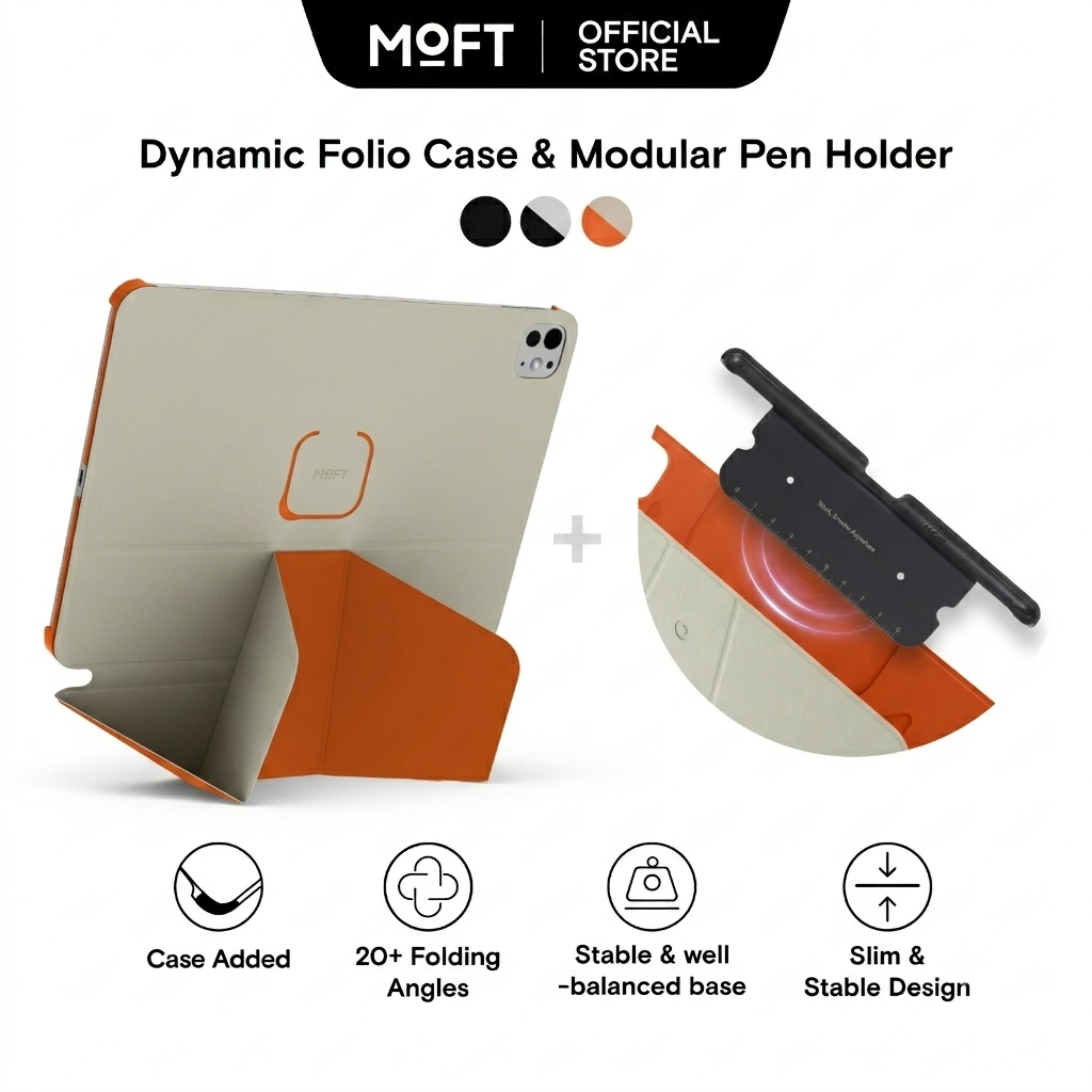 【เซ็ตสินค้าสุดคุ้ม】MOFT Dynamic Folio Case + Pen Holder พร้อมที่ใส่ดินสอเข้ากันได้กับ iPad Air 11 M3