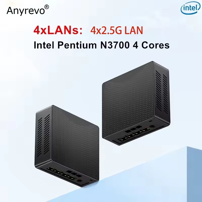 4 LANs ราคาถูก Firewall Mini PC 4x2.5G Intel Pentium N3700 Home Server NAS PC AES Proxmox ESXi MSATA