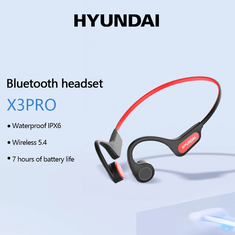 HYUNDAI X3PRO Bone Conduction หูฟังบลูทูธหูฟังไร้สายไม่อินเอียร์ IPX6 หูฟังกีฬาวิ่งกันน้ํา