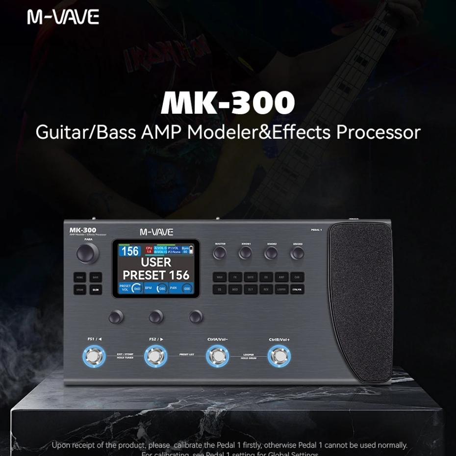 (จัดส่ง 24 ชม.) M-VAVE MK-300 กีตาร์ Multi Effects Pedal Multi Effects โปรเซสเซอร์พร้อม Amp Modeler 