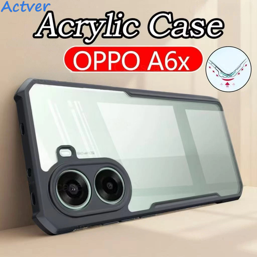HHL เคสโทรศัพท์ใส กันกระแทกตรงรุ่น สำหรับ Oppo A6X A6Pro A6 A6T A6S A6C A5Pro A3X A5X A18 A38 A58 4G A78 A58 5G เคสหลังบางเฉียบ ไม่เหลือง