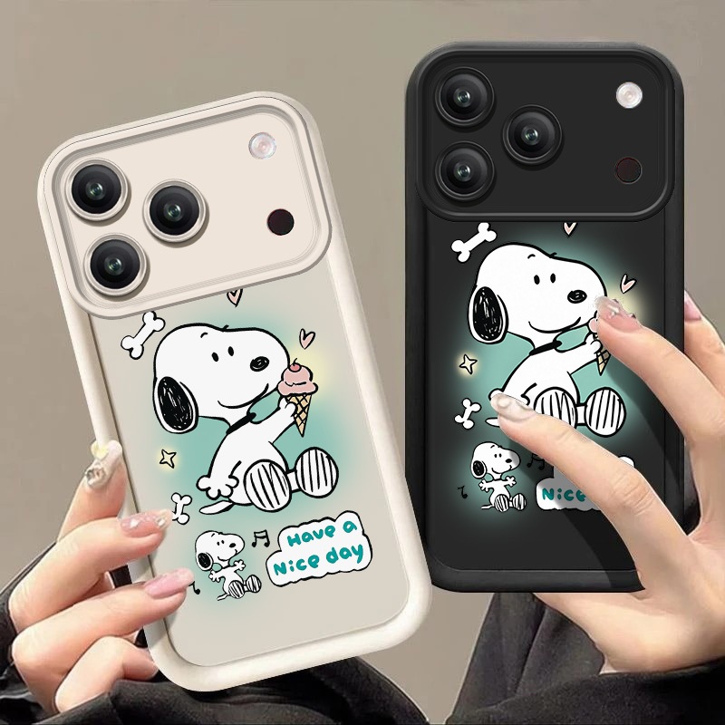 เคสซิลิโคนด้านสําหรับ iPhone 18 Pro Max apple 18Pro Nice Day Snoopy Mobile Case สีทึบปลอกทนทานปกอ่อน