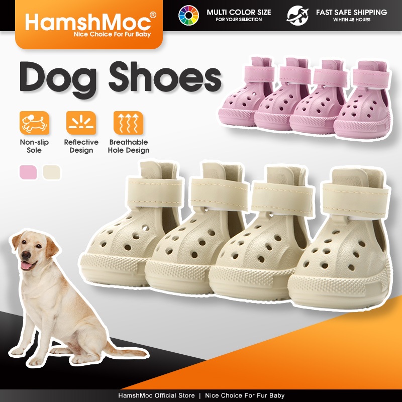 HamshMoc All-Terrain รองเท้าสุนัขสะท้อนแสง Night Safety Precision Fit Hook & Loop Shock Absorbing EVA Sole สําหรับขนาดกลางขนาดใหญ่