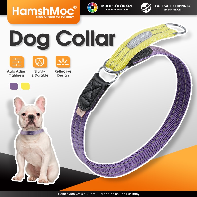 HamshMoc ปลอกคอฝึกสุนัข โครงสร้าง Semi P ปรับอัตโนมัติสะท้อนแสง Heavy Duty สําหรับทุกพันธุ์