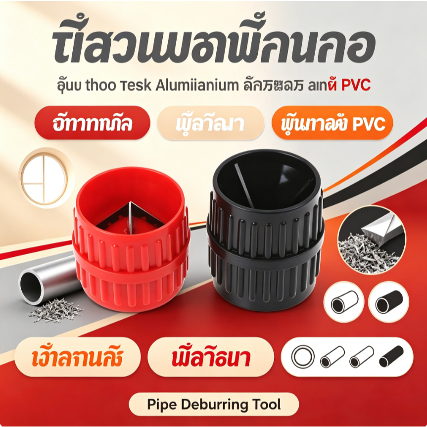 ตัวลบคมท่อ ท่อเหล็ก อลูมิเนียม ทองแดง และ PVC ที่ลบคมท่อ แข็งแรง ทนทาน อุปกรณ์ช่าง เครื่องมือช่าง