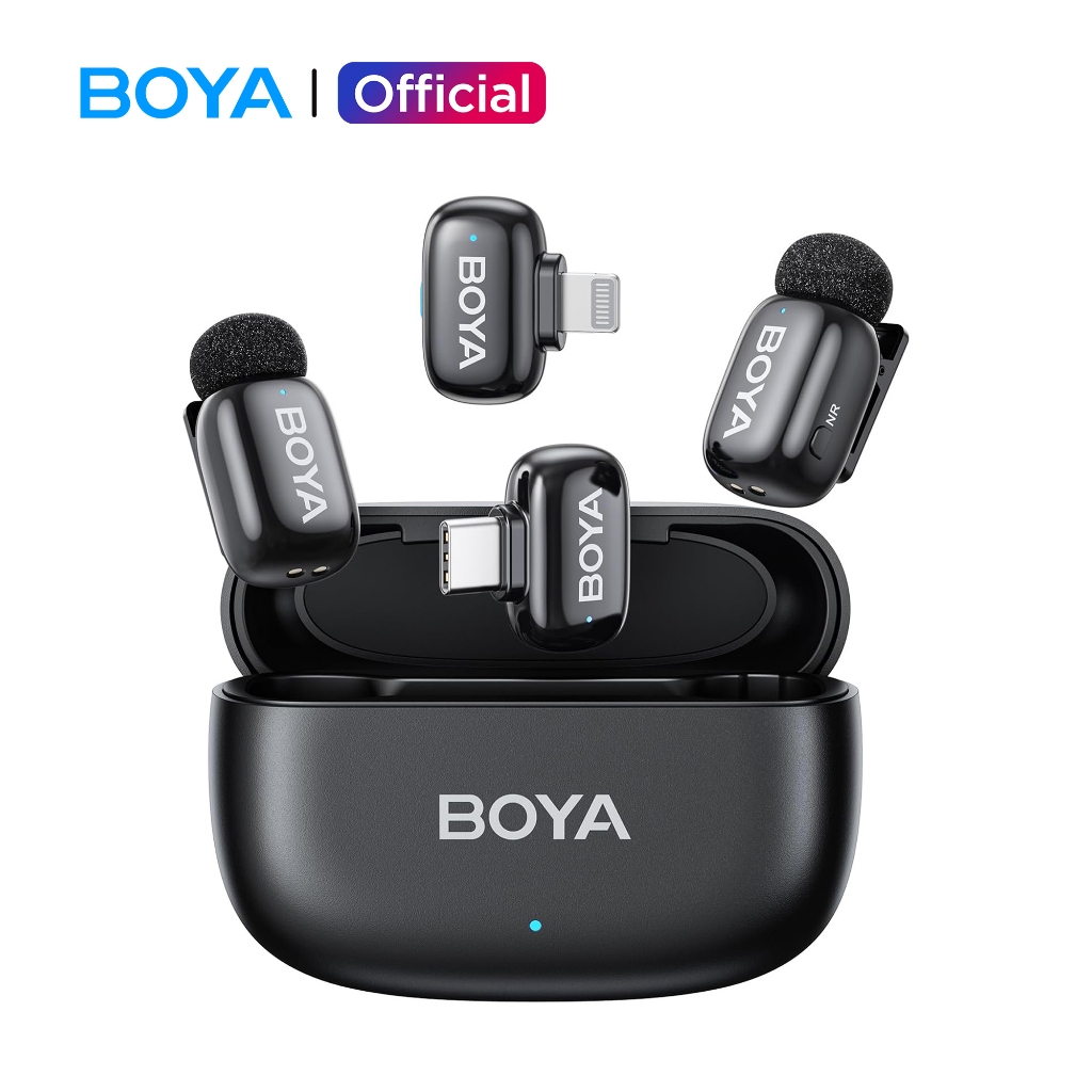BOYA mini ไมค์ไร้สาย ตัดเสียงรบกวน ไมค์อัดเสียง Type-C ไมค์ไอโฟน สําหรับ iPhone / Android