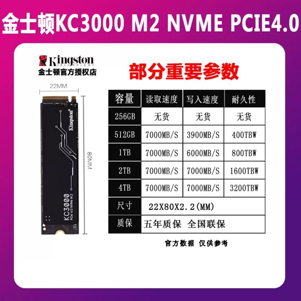 Kingston KC3000 M.2 2280 1TB 2TB SSD PCIe 4.0 x4 NVMe 3D TLC ไดรฟ์ Solid State ภายในสําหรับเดสก์ท็อป