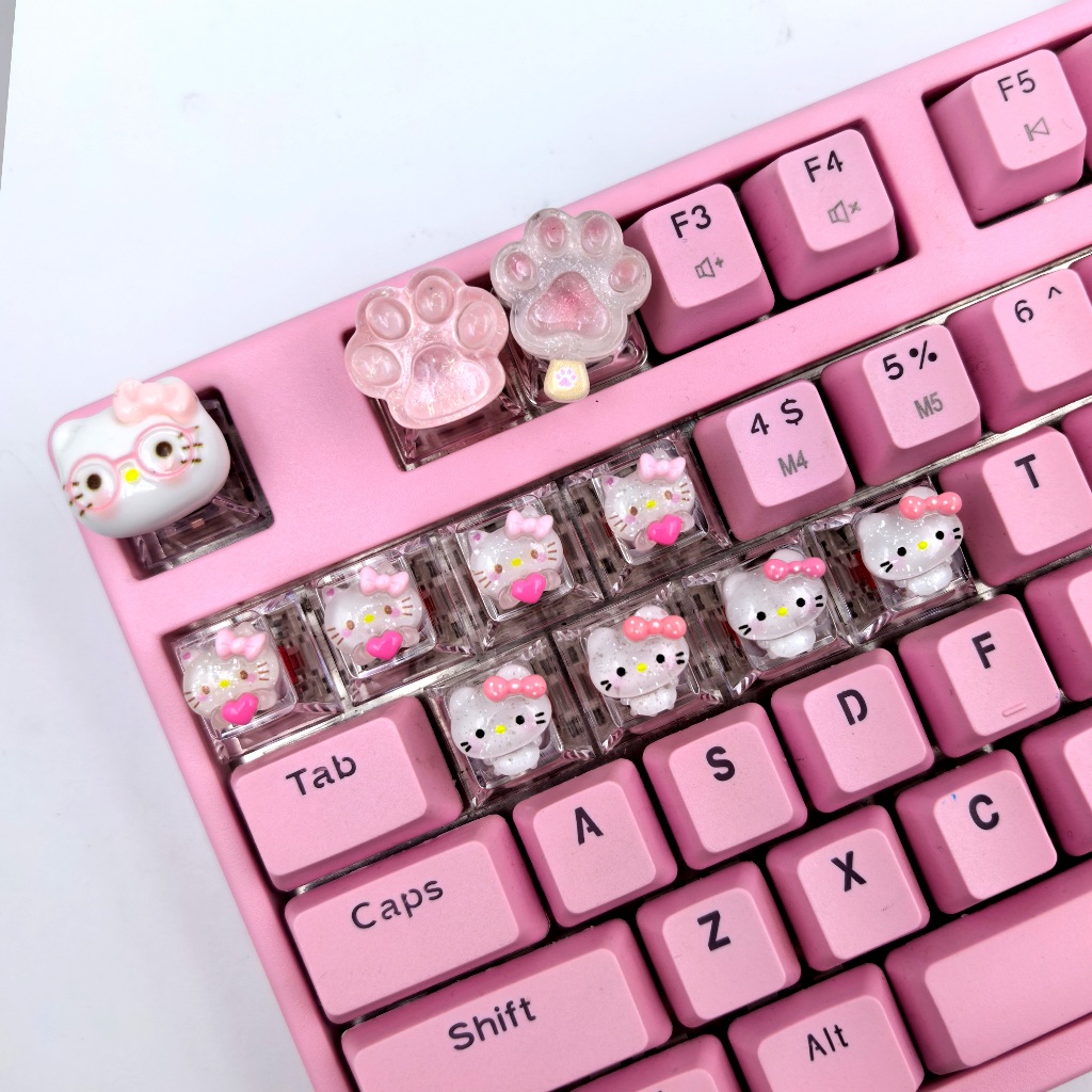 Kitty Kitty Kitty cat Mechanical Keyboard ปุ่มกดเกมทําเล็บ