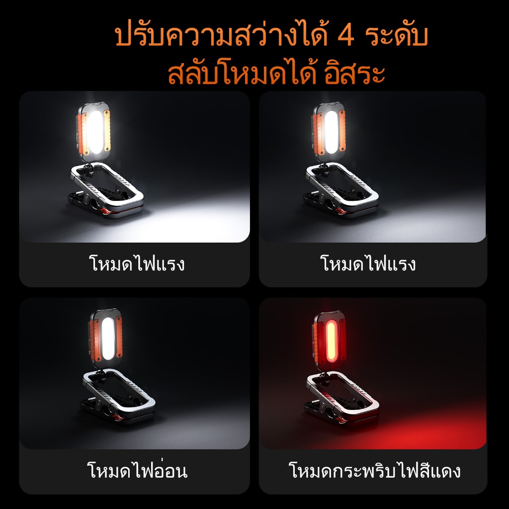 SUPERFIRE CG10 ไฟฉายโซลิดเวิร์คช็อป กำลังชาร์จ 10W ไฟทำงานซ่อมรถยนต์แบบพับได้ ไฟคอบ 360 องศา พร้อมแม่เหล็ก ไฟฉายฉุกเฉินกลางแจ้ง — صورة 6