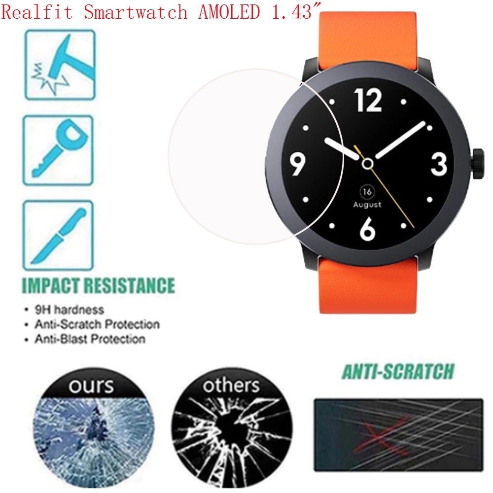 เธคคซ Realfit Smartwatch AMOLED 1.43" filmTempered Glass สําหรับ Realfit Smart watch N2601 Smart Wat